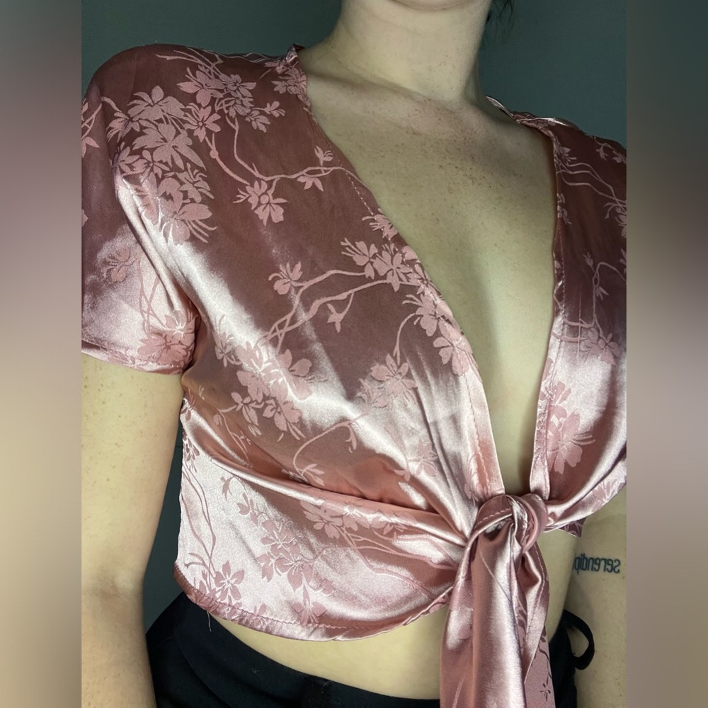 Pink wrap top